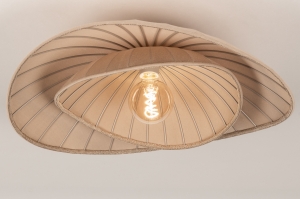 plafondlamp 75616 modern stof taupe rond