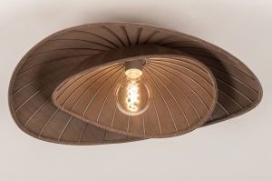 plafondlamp 75617 modern stof bruin rond