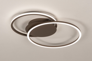 plafondlamp 75620 modern eigentijds klassiek metaal bruin rond