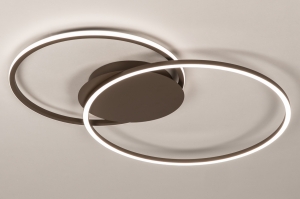 plafondlamp 75622 modern eigentijds klassiek metaal bruin rond