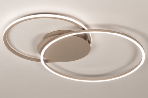 plafondlamp 75623 modern eigentijds klassiek metaal taupe rond