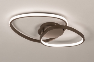 plafondlamp 75626 modern aluminium metaal bruin