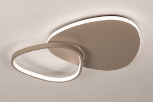 plafondlamp 75628 modern aluminium metaal taupe