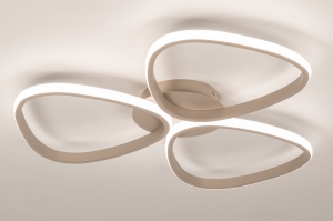 plafondlamp 75631 modern aluminium metaal taupe