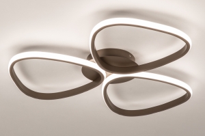 plafondlamp 75632 modern aluminium metaal bruin