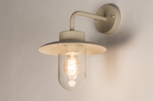 wandlamp 75645 landelijk modern eigentijds klassiek aluminium metaal beige rond