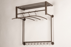 Garderobe 75662 laendlich modern Edelstahl Metall braun laenglich rechteckig