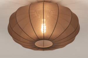 plafondlamp 75667 modern stof bruin rond