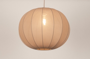 hanglamp 75671 modern stof taupe rond