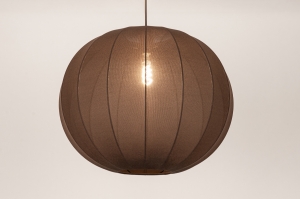 hanglamp 75672 modern stof bruin rond