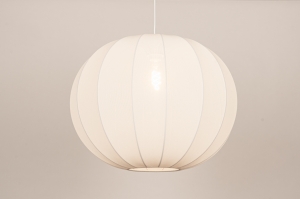 hanglamp 75673 modern stof wit rond