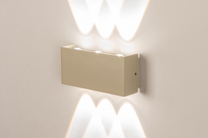 wandlamp 75691 modern aluminium metaal beige zand langwerpig rechthoekig