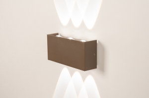 wandlamp 75692 modern aluminium metaal bruin langwerpig rechthoekig