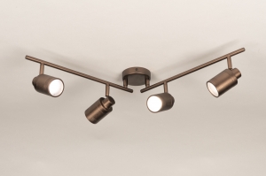 spot 75695 modern retro eigentijds klassiek aluminium metaal bruin rond langwerpig