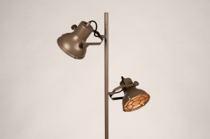 vloerlamp 75699 industrieel landelijk modern metaal bruin rond