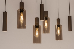 hanglamp 75702 modern eigentijds klassiek glas metaal geel taupe langwerpig