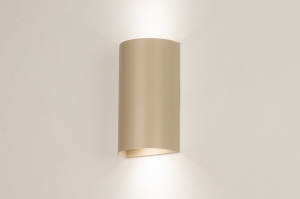 wandlamp 75711 landelijk modern eigentijds klassiek aluminium metaal beige zand rond