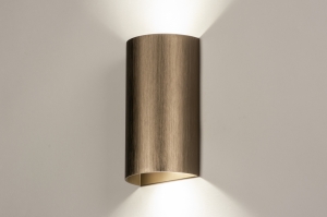 wandlamp 75713 landelijk modern eigentijds klassiek aluminium brons geschuurd aluminium metaal brons bruin rond