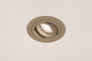 inbouwspot 75716 landelijk modern aluminium taupe rond