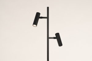 vloerlamp 75718 modern aluminium zwart mat rond