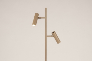 vloerlamp 75720 modern aluminium taupe rond
