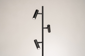 vloerlamp 75727 modern aluminium zwart mat rond