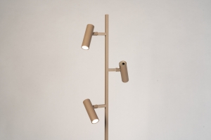 vloerlamp 75729 modern aluminium taupe rond