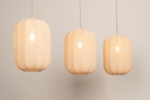 hanglamp 75734 modern stof metaal beige zand langwerpig