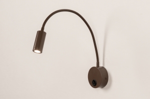 wandlamp 75743 modern metaal bruin rond