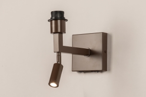 wandlamp 75745 modern metaal bruin vierkant