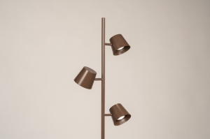 vloerlamp 75747 modern retro metaal bruin rond