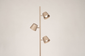 vloerlamp 75751 modern metaal taupe rond