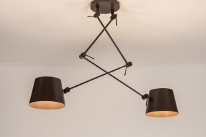 plafondlamp 75754 landelijk modern metaal bruin rond