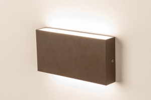 wandlamp 75762 modern aluminium bruin rechthoekig