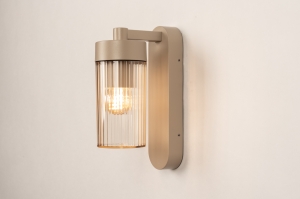 buitenlamp 75796 modern glas aluminium kunststof acrylaat kunststofglas metaal taupe ovaal