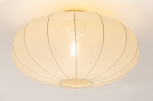 plafondlamp 75801 landelijk stof geel rond
