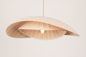 hanglamp 75803 modern stof beige rond