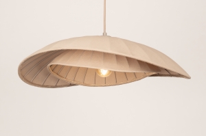 hanglamp 75804 modern stof taupe rond