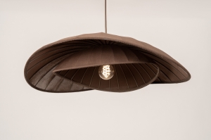 hanglamp 75805 modern stof bruin rond