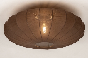plafondlamp 75807 stof bruin rond