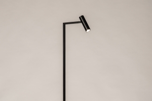 staande lamp 75823 industrieel modern aluminium metaal zwart mat rond