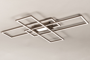 plafondlamp 75844 modern aluminium metaal bruin langwerpig rechthoekig