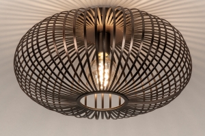 plafondlamp 75859 landelijk eigentijds klassiek metaal bruin brons bruin rond