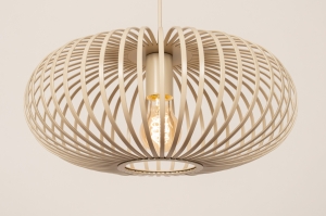 hanglamp 75865 landelijk metaal beige zand rond