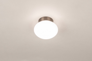 plafondlamp 75876 modern eigentijds klassiek glas wit opaalglas aluminium metaal bruin brons bruin rond