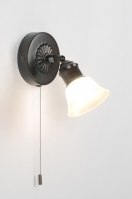 Wall lamp 83842: classical, rusty brown bronze, glass, soft yellow