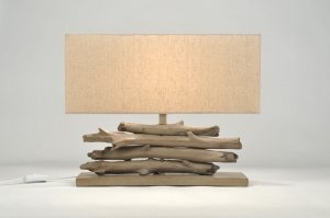 Table lamp 85476: classical, rustic, cream, ceramics