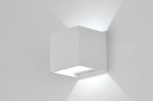 wall lamp 86450 designer modern aluminium metal white matt square