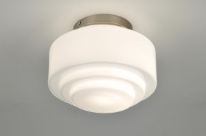 plafondlamp 87621 landelijk rustiek retro klassiek eigentijds klassiek art deco glas wit opaalglas wit mat