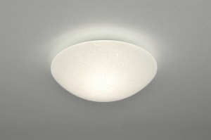 plafondlamp 88467 landelijk rustiek modern klassiek eigentijds klassiek glas wit opaalglas metaal wit rond